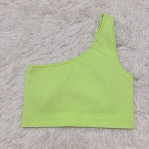 Gilly Hicks Neon Yellow One-Shoulder Tank Top Gilly Hicks Sports Bra